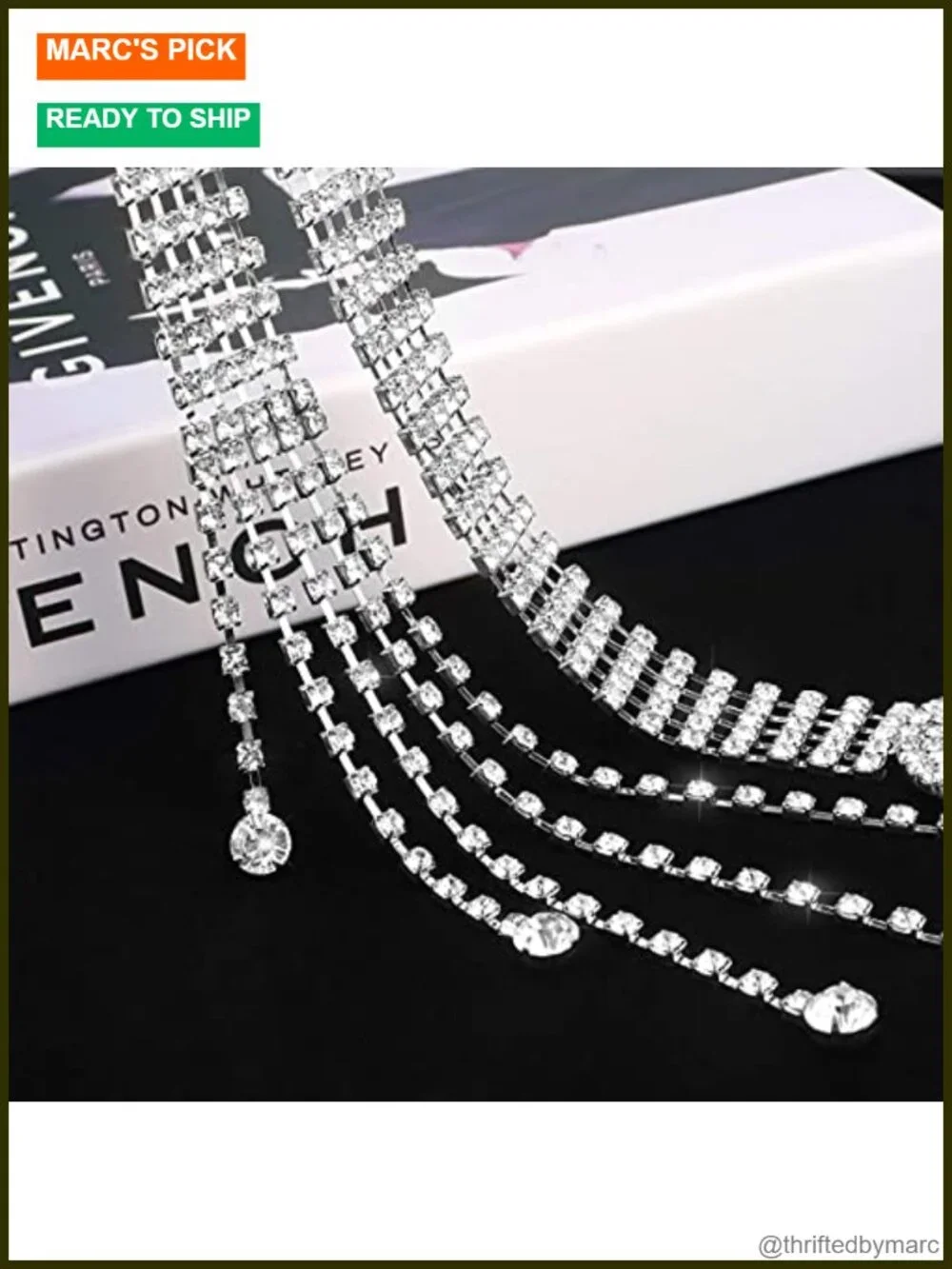 Rhinestone Chain Belt O-Ring Waistband Belt for Dresses